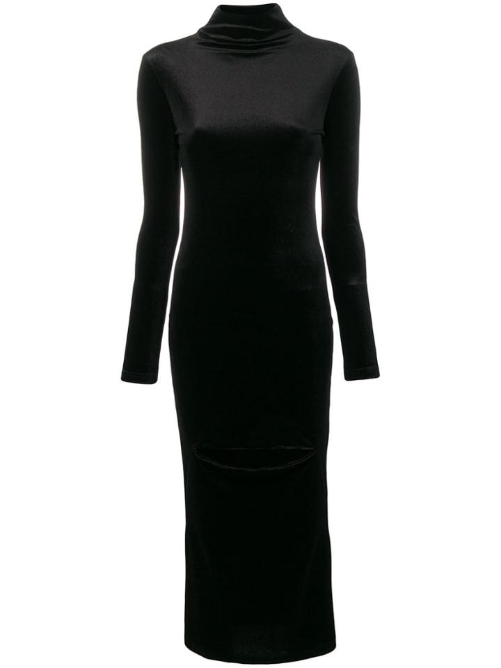 Marta Jakubowski Long Velvet Dress - Black