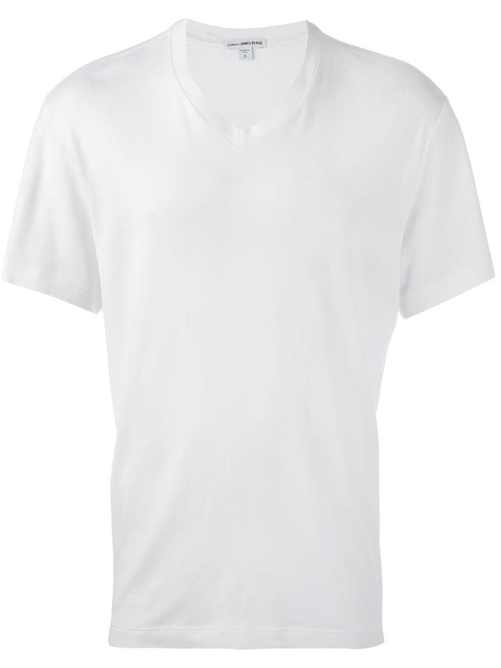 James Perse V-neck T-shirt, Men's, Size: 1, White, Cotton