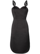 Christopher Kane Lace Strap Satin Midi-dress - Black
