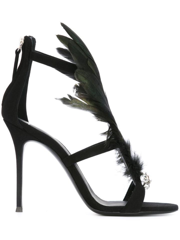 Giuseppe Zanotti Design Feather Embellished Sandals