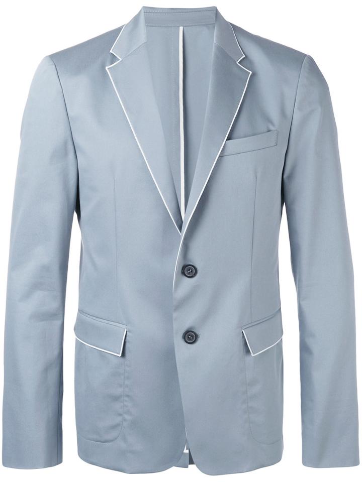 Wooyoungmi - Piped Trim Blazer - Men - Cotton/polyester/spandex/elastane/rayon - 50, Grey, Cotton/polyester/spandex/elastane/rayon