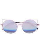 Linda Farrow Round Frame Sunglasses - Pink & Purple