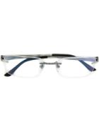 Bulgari Rectangular Frame Glasses, Grey, Metal (other)/rubber