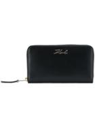 Karl Lagerfeld Signature Zip Around Wallet - Black