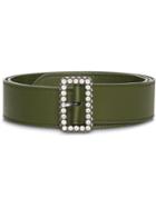 Burberry Leather Belt With Crystal Buckle - Green