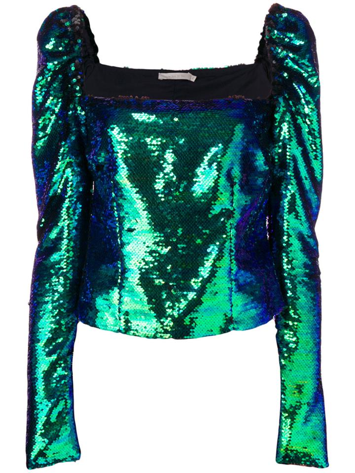 Amen Sequin Embellished Top - Green