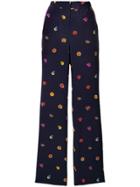 Ps Paul Smith Printed Wide-leg Trousers - Blue
