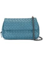 Bottega Veneta Intrecciato Cross Body Bag, Women's, Blue, Lamb Skin