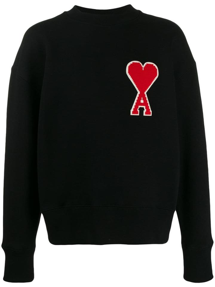 Ami Paris Ami Coeur Patch Sweatshirt - Black