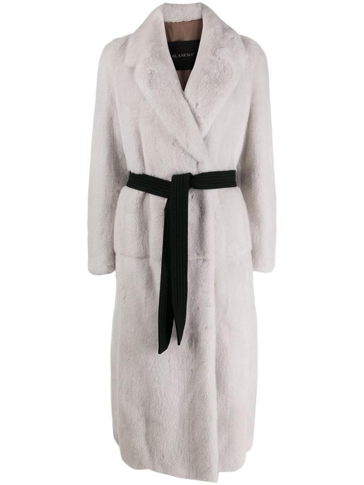 Blancha Belted Single Breasted Coat - White