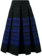 Martin Grant Stripe Pleated Skirt, Women's, Size: 38, Black, Cotton/polyester