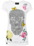 Philipp Plein Embellished Skull T-shirt - White