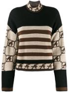 Alberta Ferretti Stripe Colour-block Sweater - Neutrals