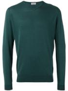 John Smedley Slight V-neck Jumper, Men's, Size: Xl, Green, Cotton