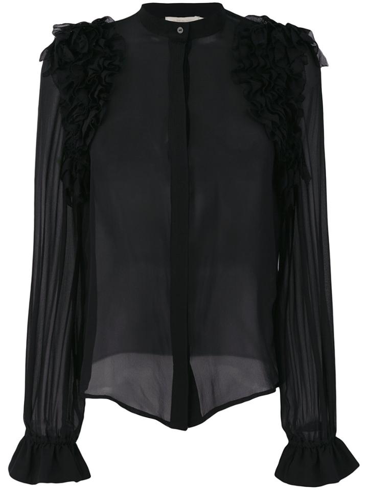 Amen Ruffle Trim Shirt - Black