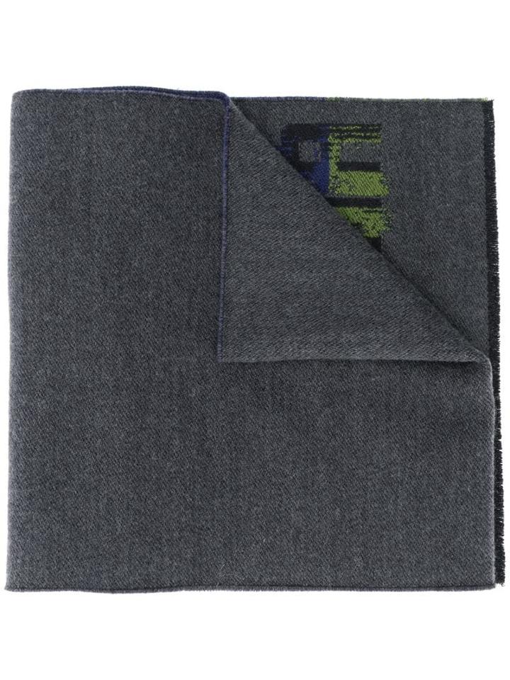 Z Zegna Logo Print Scarf - Grey