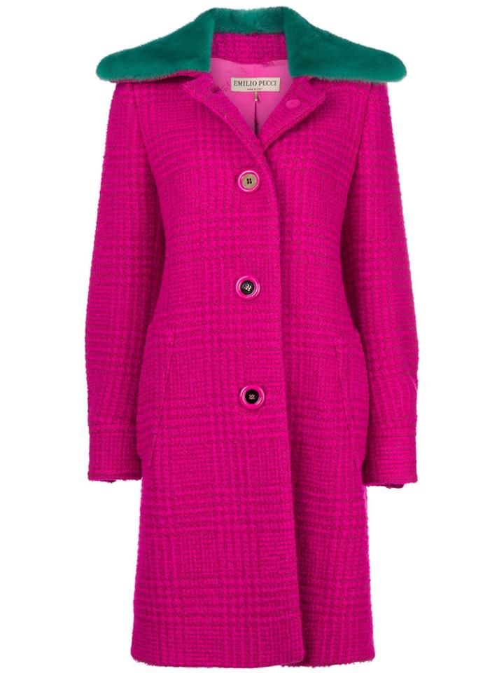 Emilio Pucci Colour-block Fitted Coat - Pink & Purple