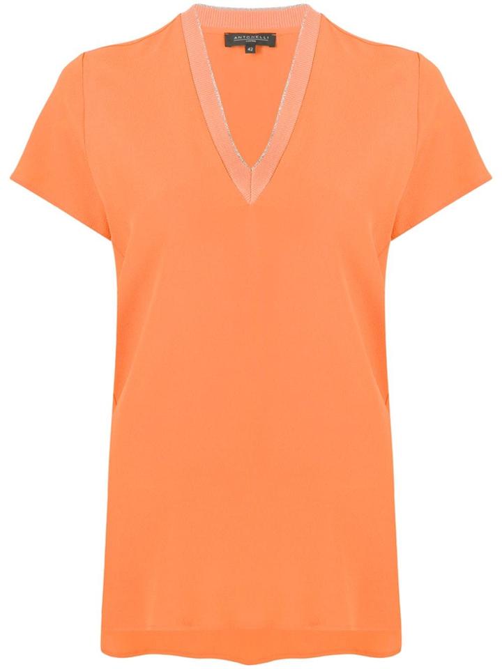 Antonelli V-neck T-shirt - Orange