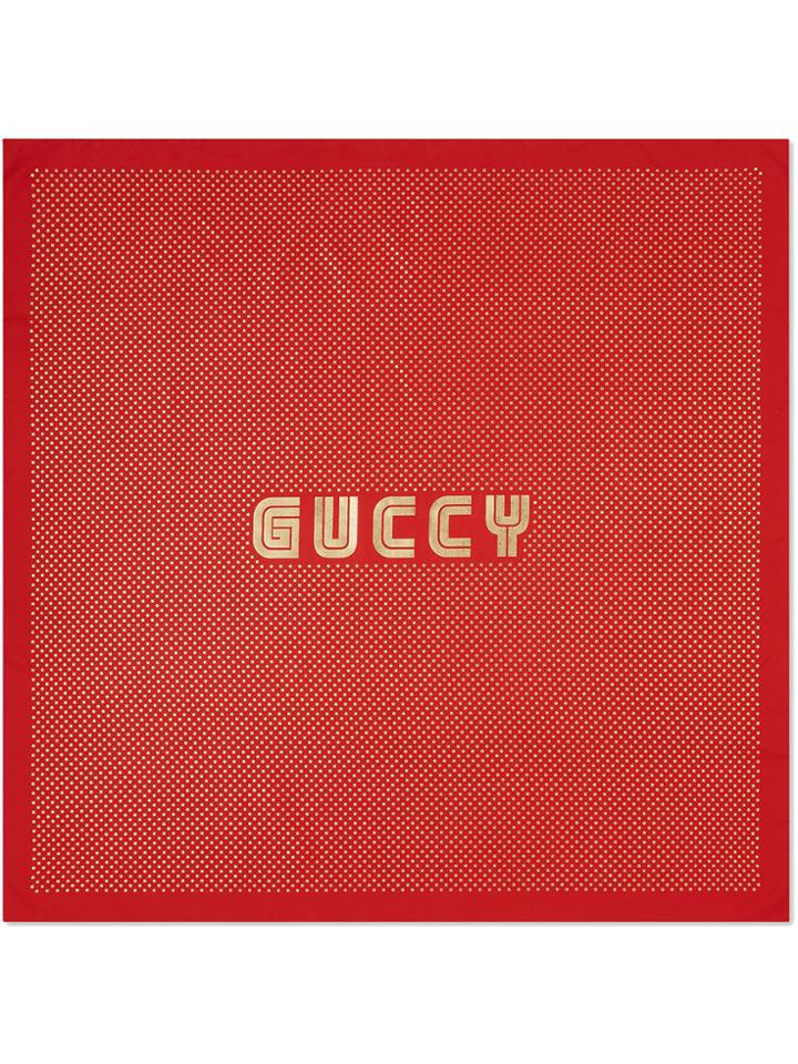 Gucci Guccy Silk Scarf - Red