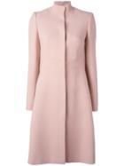 Alexander Mcqueen A-line Coat, Women's, Size: 40, Pink/purple, Wool/polyamide/cupro