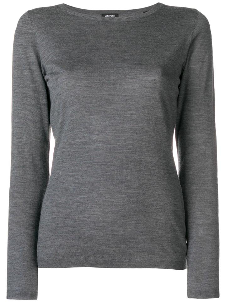 Aspesi Boat Neck Jumper - Grey