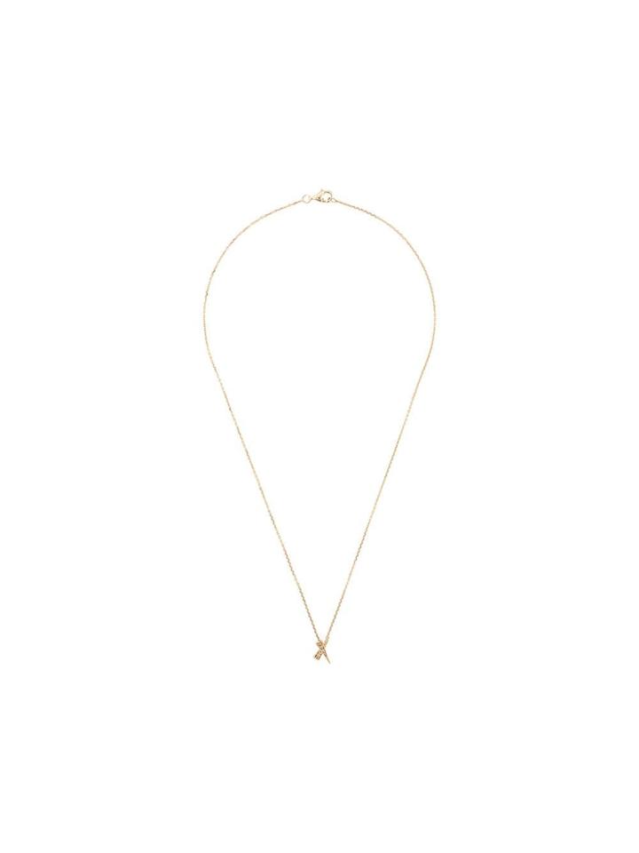Daou 18kt Yellow Gold Kiss Diamond Pave Pendant Necklace