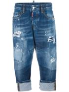 Dsquared2 Kawaii Distressed Bleach Jeans, Women's, Size: 38, Blue, Cotton/spandex/elastane/polyester
