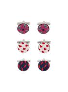 Fefè Pack Of Three Patterned Cufflinks - Blue
