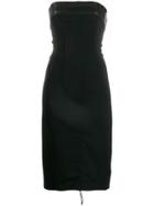 John Richmond Strapless Fitted Midi Dress - Black
