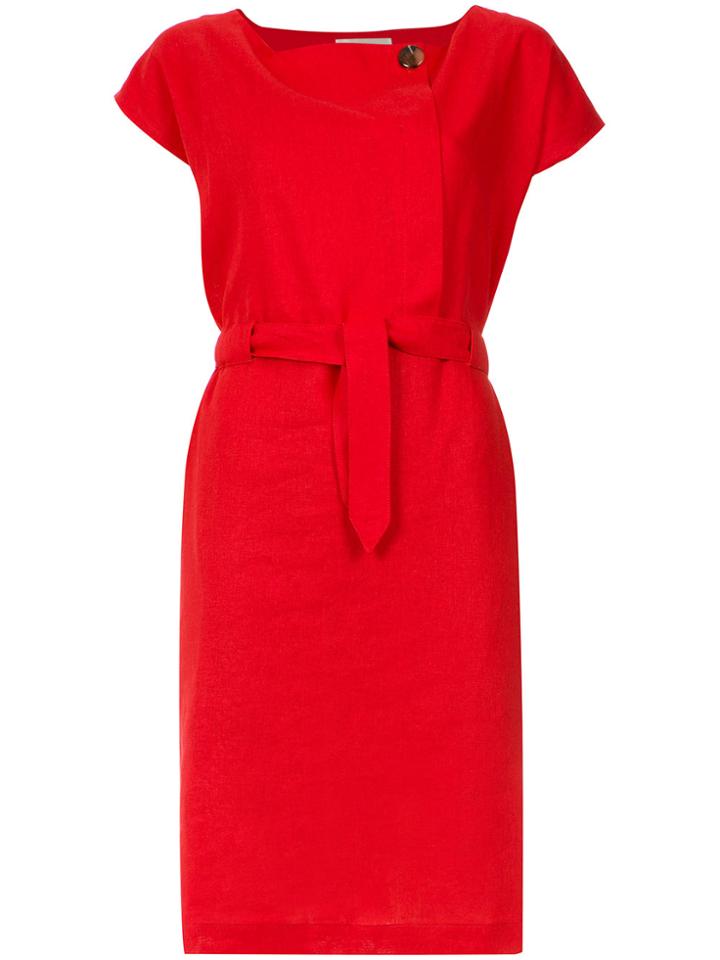 Lilly Sarti Tie Waist Shift Dress - Red