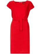 Lilly Sarti Tie Waist Shift Dress - Red