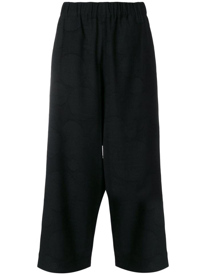 Uma Wang Cropped Loose Fit Trousers - Black