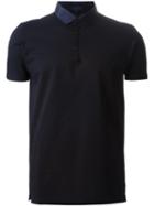 Lanvin Satin Collar Polo Shirt, Men's, Size: Xl, Blue, Cotton