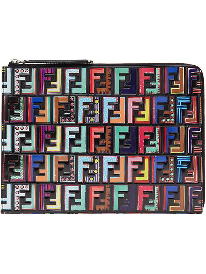Fendi Monogram Clutch - Black