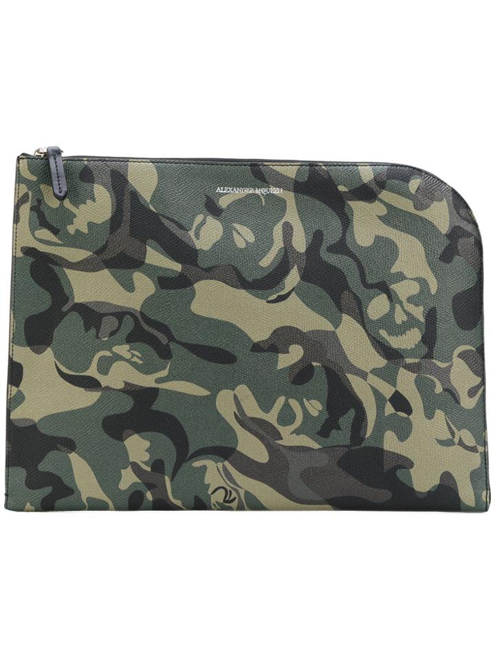 Alexander Mcqueen Camo Skull Clutch - Green