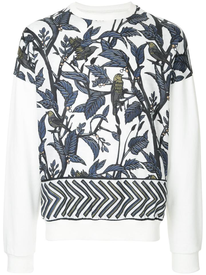 Yoshiokubo Leaf Printed Sweatshirt - White
