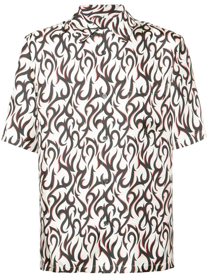 Alexander Wang Hawaiian Short Sleeved Shirt, Men's, Size: 52, White, Silk