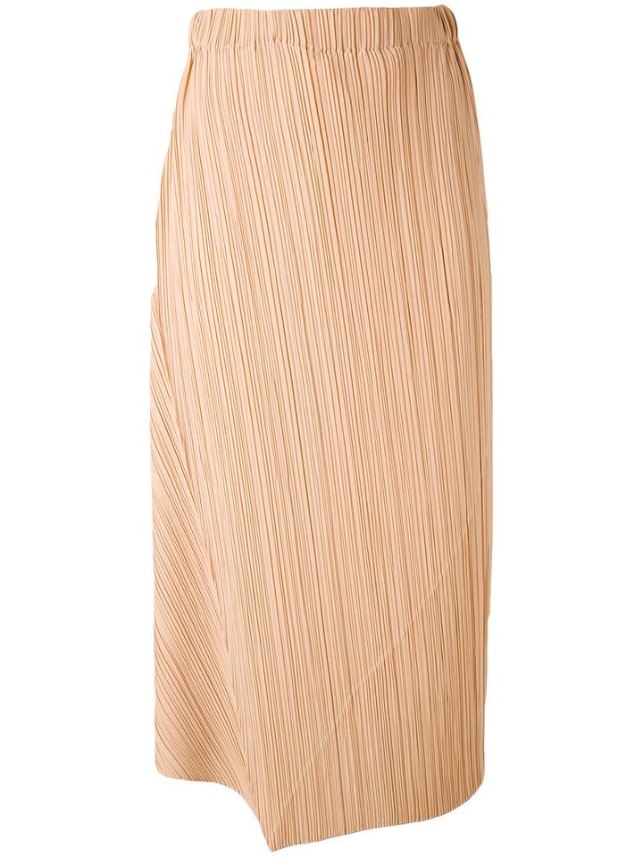 Jil Sander - Midi Pleated Skirt - Women - Polyester - 36, Nude/neutrals, Polyester