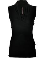 Rick Owens Lilies Cowl Neck Gathered Vest - Black