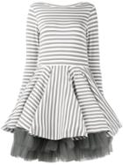 Natasha Zinko Striped Full Skirt Dress, Women's, Size: 38, Grey, Cotton/polyamide/spandex/elastane/viscose