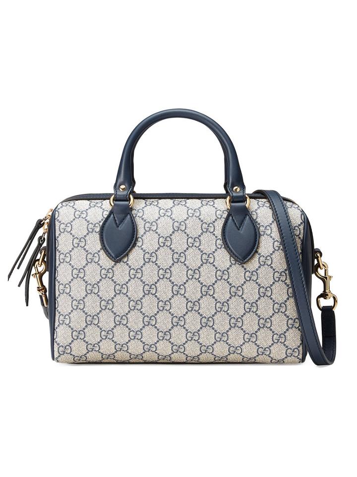 Gucci - Gg Supreme Top Handle Bag - Women - Leather/canvas/metal - One Size, Women's, Blue, Leather/canvas/metal