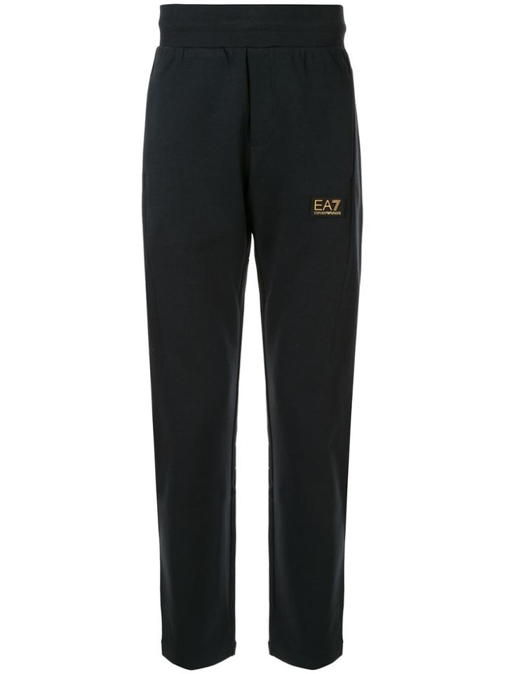 Ea7 Emporio Armani Logo Patch Track Pants - Blue