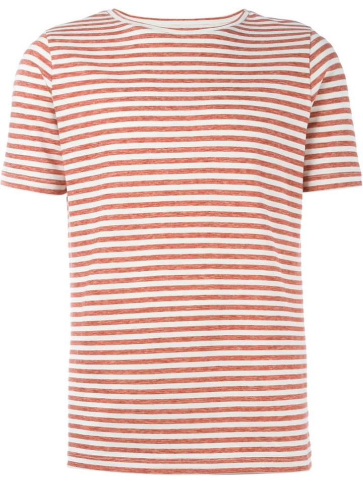 Eleventy Striped T-shirt, Men's, Size: Xxl, Red, Cotton