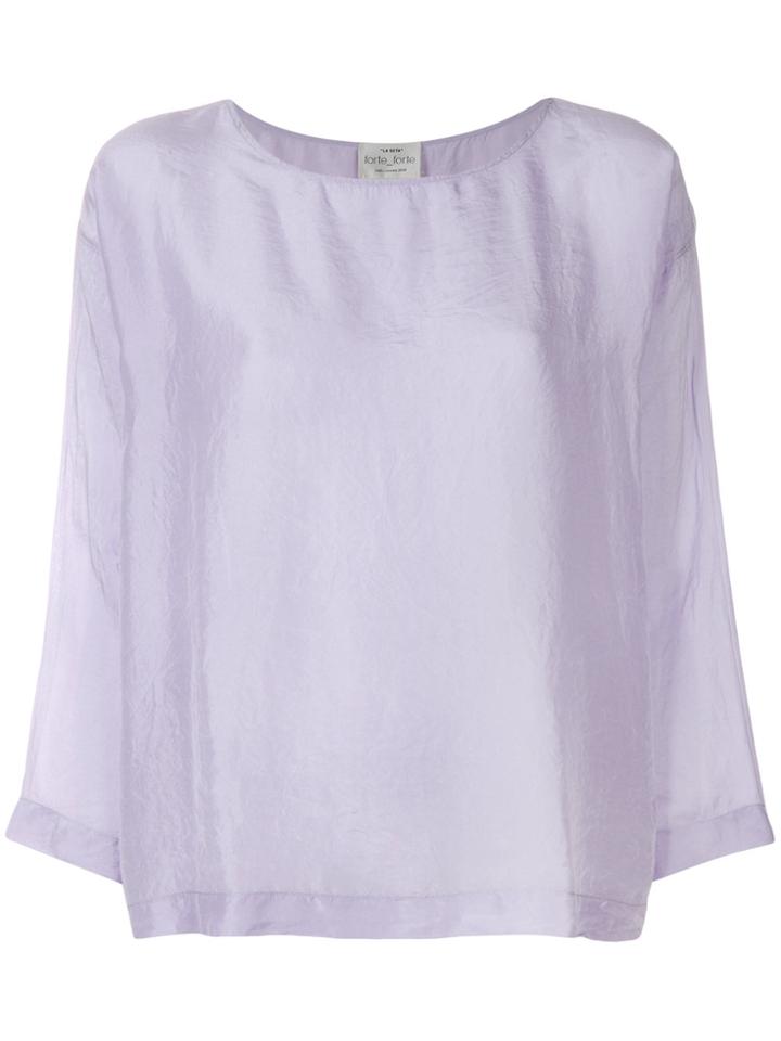 Forte Forte Crinkle-effect Boxy Blouse - Pink & Purple