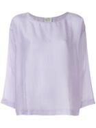 Forte Forte Crinkle-effect Boxy Blouse - Pink & Purple