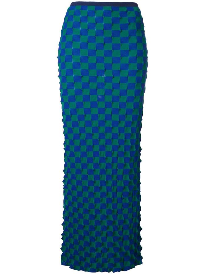 Julien David Checked Pencil Skirt - Green