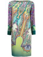 Etro Abstract Print Shift Dress, Women's, Size: 42, Silk