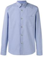 A.p.c. Curved Hem Shirt, Men's, Size: Xl, Blue, Cotton