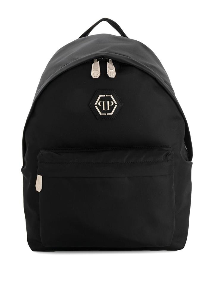 Philipp Plein Pp1978 Logo Plaque Backpack - Black