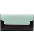 Marni Marn Mul Two Tone Lthr Wllt - Green
